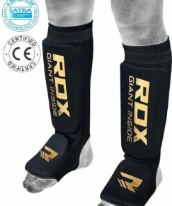 RDX Sports Hosiery Shin Instep Foam Zwart-Goud