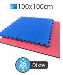 PTessentials Tatami matten 100x100x2,6 cm - Palletprijs - Blauw-Rood