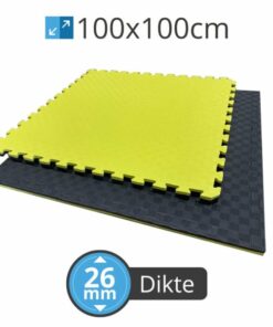 PTessentials Tatami matten 100x100x2,6 cm - Palletprijs - Zwart-Geel