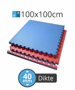 PTessentials Tatami matten rood-blauw - 100x100x4 cm - Palletprijs