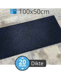 PTessentials High Density 1050 kg/m3 crossfit tegel 100x50 cm - Zwart